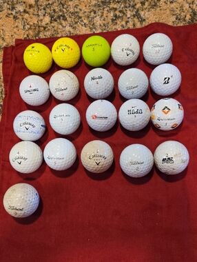 21 UsedMixed Brand White Golf Balls Pack - Callaway, Titleist, TaylorMade & More